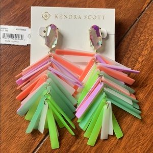 NWT Kendra Scott Jasper Fringe Dichroic Earrings